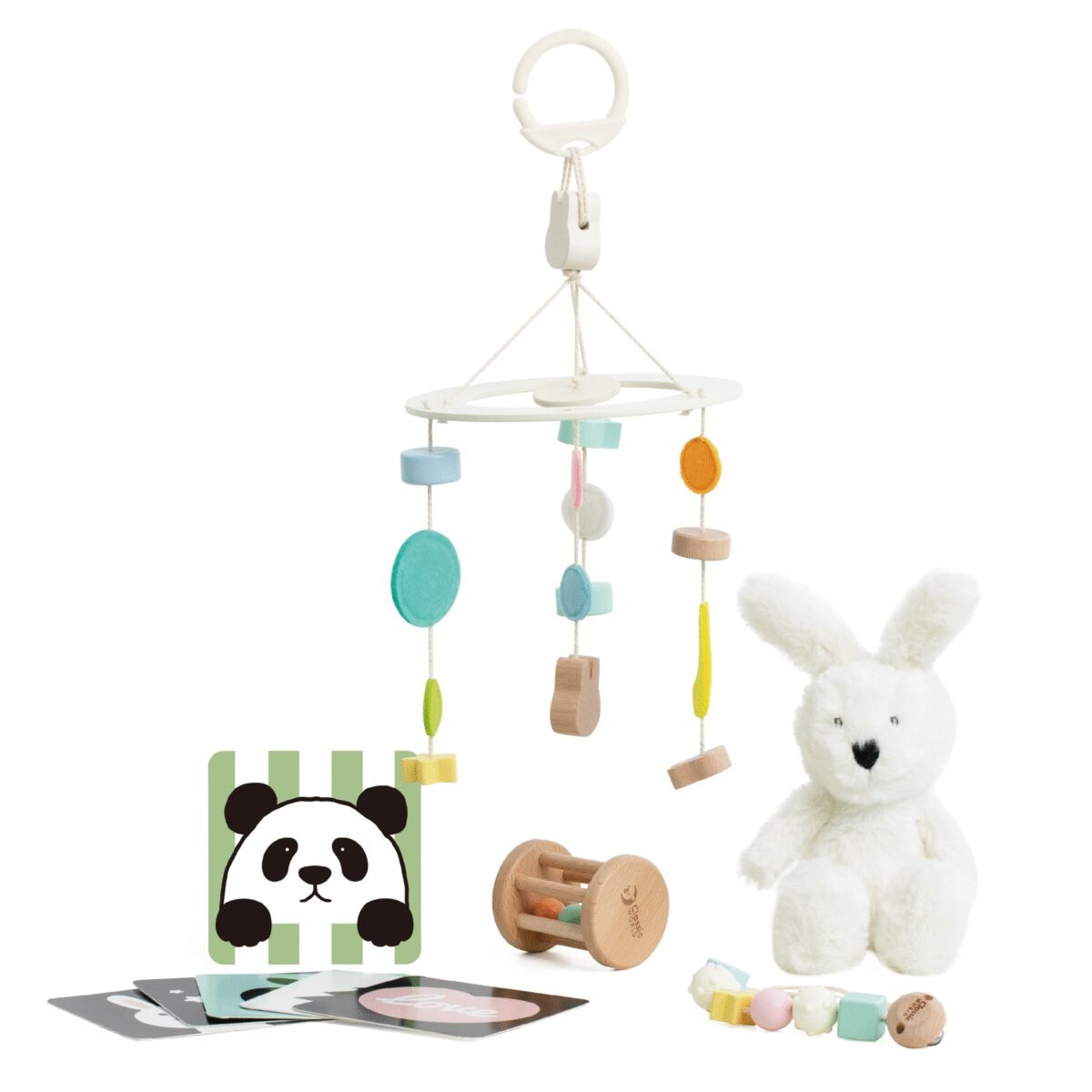 Pastelinis pirmųjų žaislų rinkinys kūdikiams (0-6 mėn.) – Paveikslėlis 9