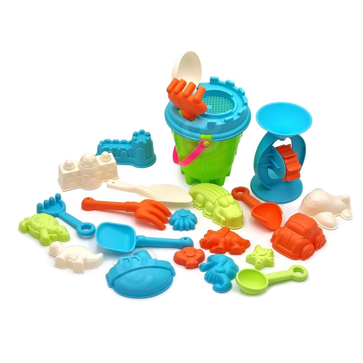 Pastelinis smėlio rinkinys su kibirėliu ir 25 priedais – Paveikslėlis 2