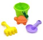 Pastelinis smėlio rinkinys su kibirėliu ir 4 dalimis