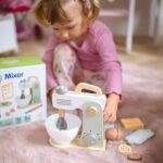 Pastelinių spalvų medinis maišytuvas su priedais – Paveikslėlis 4