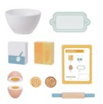 Pastelinių spalvų medinis maišytuvas su priedais – Paveikslėlis 9