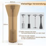 Patvarus ir atsparus oro sąlygoms apsauginis gaubtas terasos šildytuvui (Smėlio) – Paveikslėlis 2