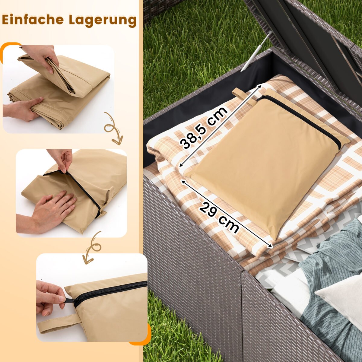 Patvarus ir atsparus oro sąlygoms apsauginis gaubtas terasos šildytuvui (Smėlio) – Paveikslėlis 5