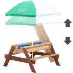 Pikniko stalas su suoliuku, skėčiu ir smėlio bei vandens talpyklomis – Paveikslėlis 5