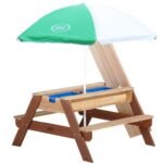 Pikniko stalas su suoliuku, skėčiu ir smėlio bei vandens talpyklomis – Paveikslėlis 7