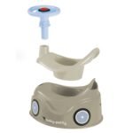 Pilkas automobilio formos naktipuodis su vairu – Paveikslėlis 3