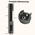 Plona vonios spintelė su stalčiumi ir reguliuojamomis lentynomis (Pilka) – Paveikslėlis 2