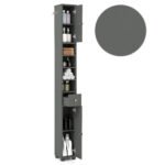 Plona vonios spintelė su stalčiumi ir reguliuojamomis lentynomis (Pilka)