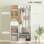 Prieškambario komplektas su batų suoliuku ir integruota spinta 180 cm – Paveikslėlis 4