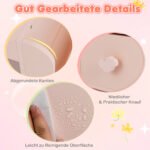 Mergaitės makiažo staliukas su apšviestu veidrodžiu ir kėde (Rožinė) – Paveikslėlis 3