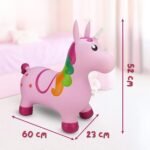 Pripučiamas rožinis vienaragis šokliukas su pompa – Paveikslėlis 9