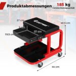 Profesionalus dirbtuvių krėslas su ratukais ir daiktadėže (Juoda) – Paveikslėlis 2