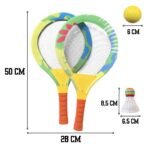 Putplasčio badmintono rakečių rinkinys vaikams su kamuoliuku ir strėlyte