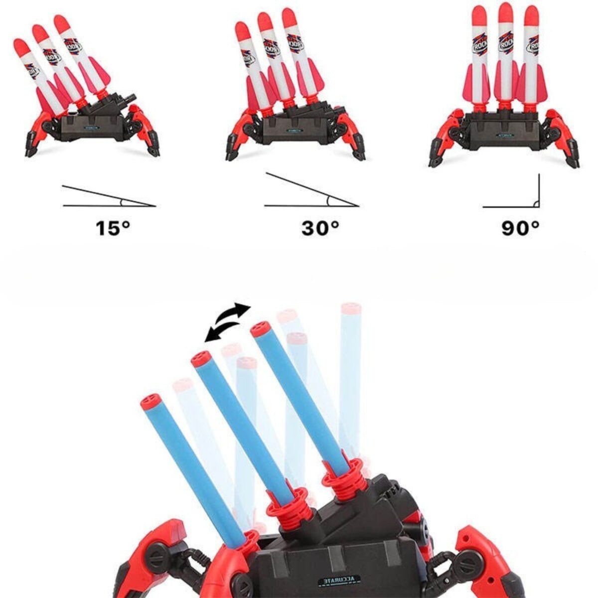 Putplasčio raketų paleidimo rinkinys su kojine pompa ir 6 raketomis – Paveikslėlis 11