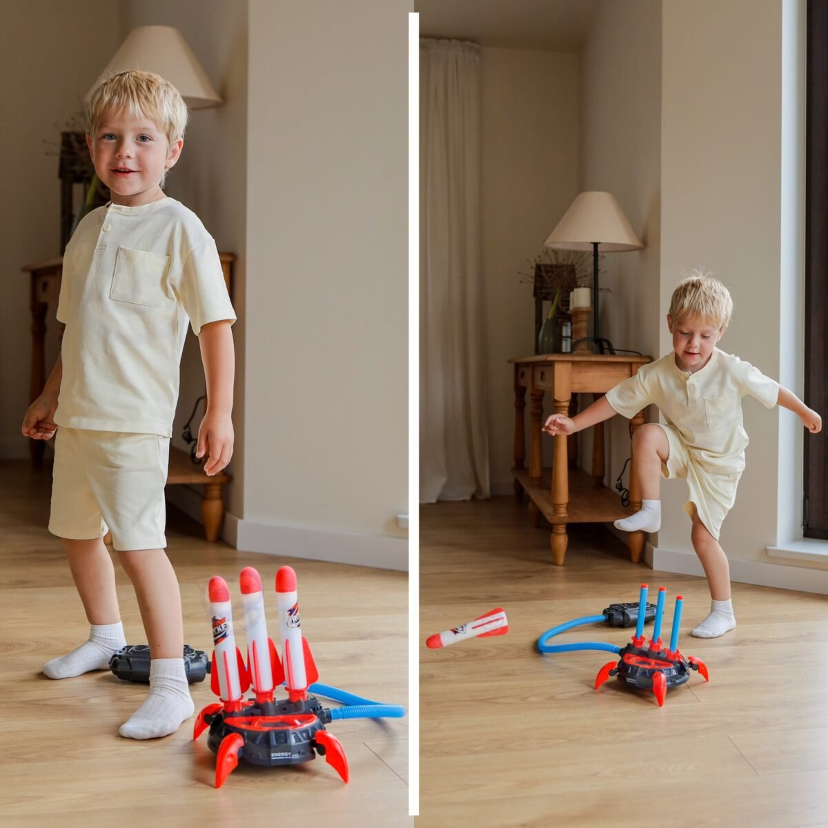 Putplasčio raketų paleidimo rinkinys su kojine pompa ir 6 raketomis – Paveikslėlis 7