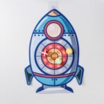 Raketos formos taikinys miklumo žaidimui su lipniais kamuoliukais