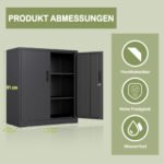 Rakinama metalinė spinta su reguliuojamomis lentynomis (Juoda) – Paveikslėlis 2