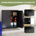 Rakinama metalinė spinta su reguliuojamomis lentynomis (Juoda) – Paveikslėlis 4