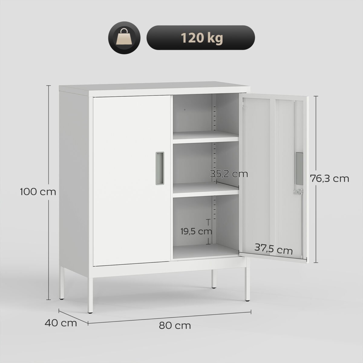 Rakinama plieninė spinta su reguliuojamomis lentynomis – Paveikslėlis 3