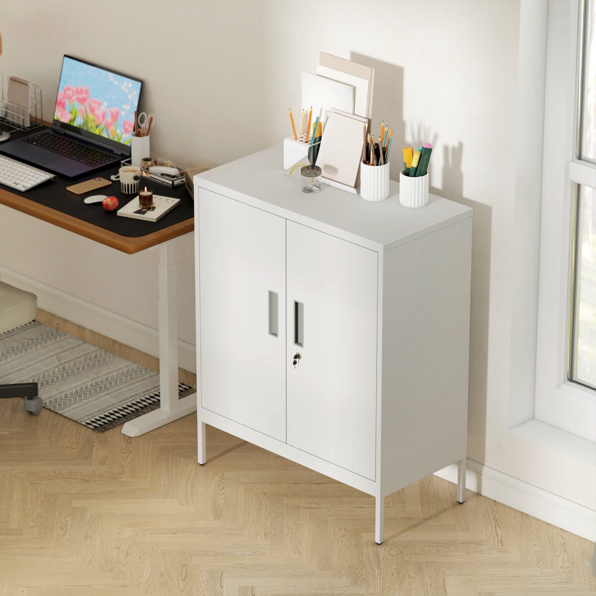 Rakinama plieninė spinta su reguliuojamomis lentynomis – Paveikslėlis 8