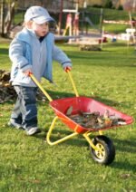 Raudonas metalinis vaikų sodo karutis – Paveikslėlis 2