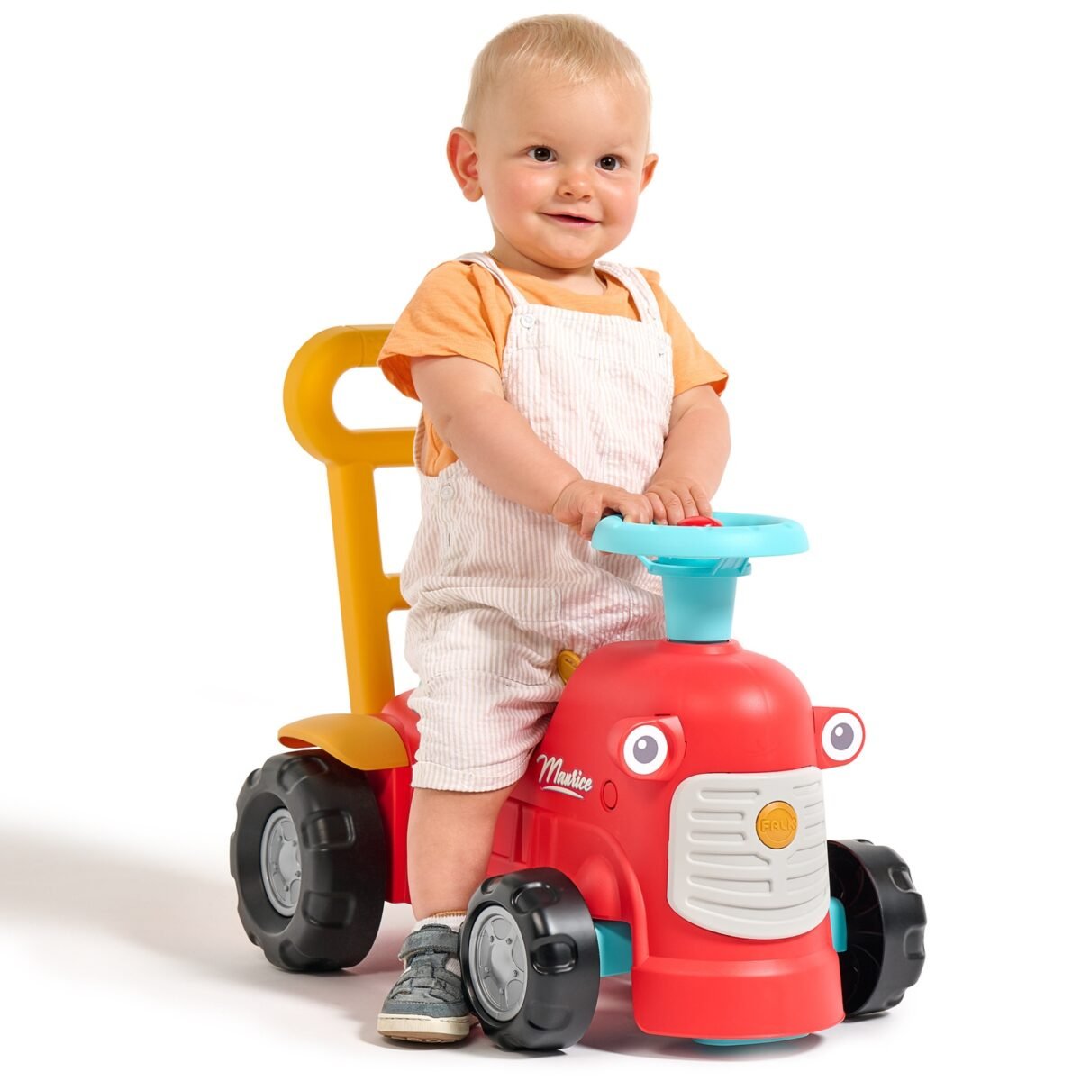 Raudonas paspiriamas traktoriukas-stumdukas su daiktadėže vaikams nuo 1 metų – Paveikslėlis 21