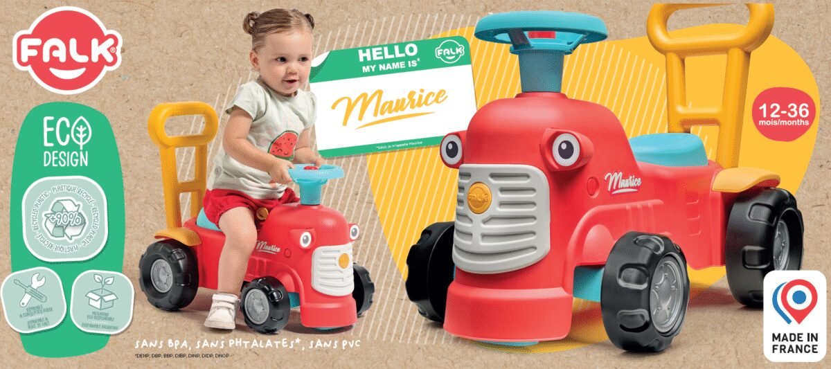 Raudonas paspiriamas traktoriukas-stumdukas su daiktadėže vaikams nuo 1 metų – Paveikslėlis 23