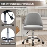 Reguliuojama biuro kėdė be porankių su sukamuoju mechanizmu (Pilka)