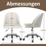 Reguliuojamo aukščio sukamoji kėdė be porankių (Smėlio spalva) – Paveikslėlis 2