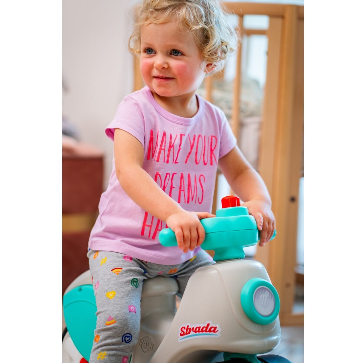 Retro paspirtukas plačiais tyliais ratais nuo 1 metų – Paveikslėlis 6