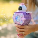 Rožinė astronauto burbulų mašinėlė su šviesomis – Paveikslėlis 2