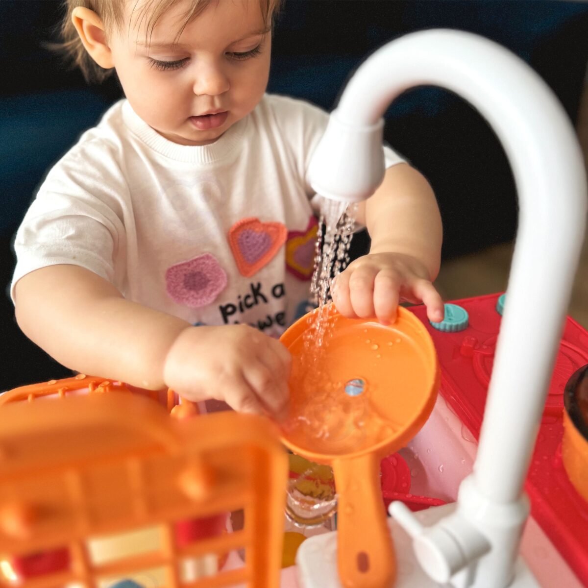 Rožinė kriauklė-viryklė su vandeniu ir priedais – Paveikslėlis 3