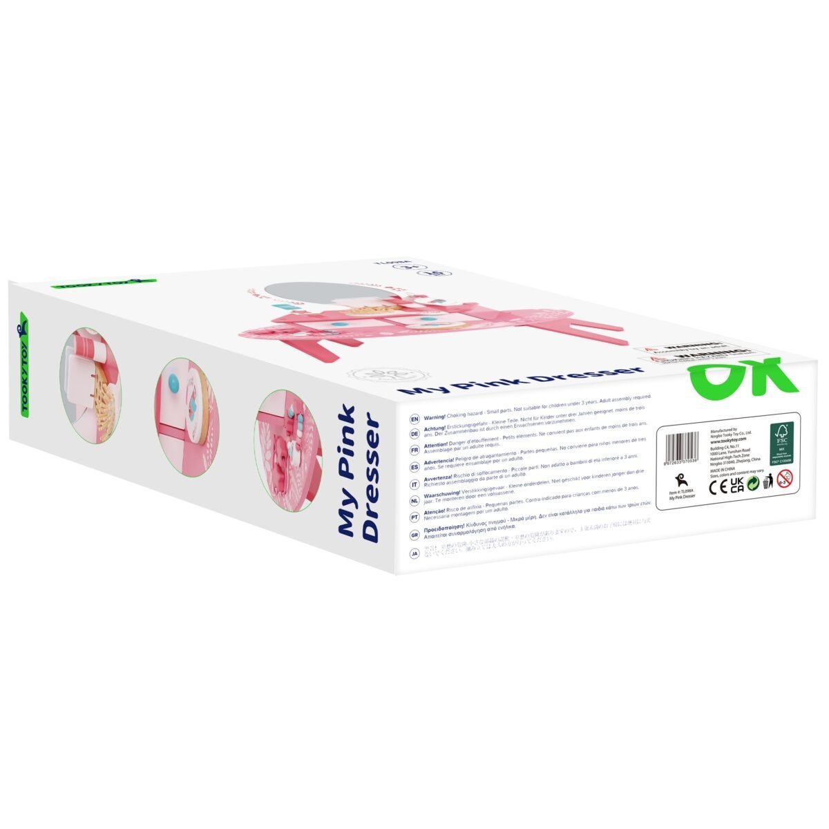 Medinis kosmetinis staliukas su veidrodžiu ir priedais – Paveikslėlis 6