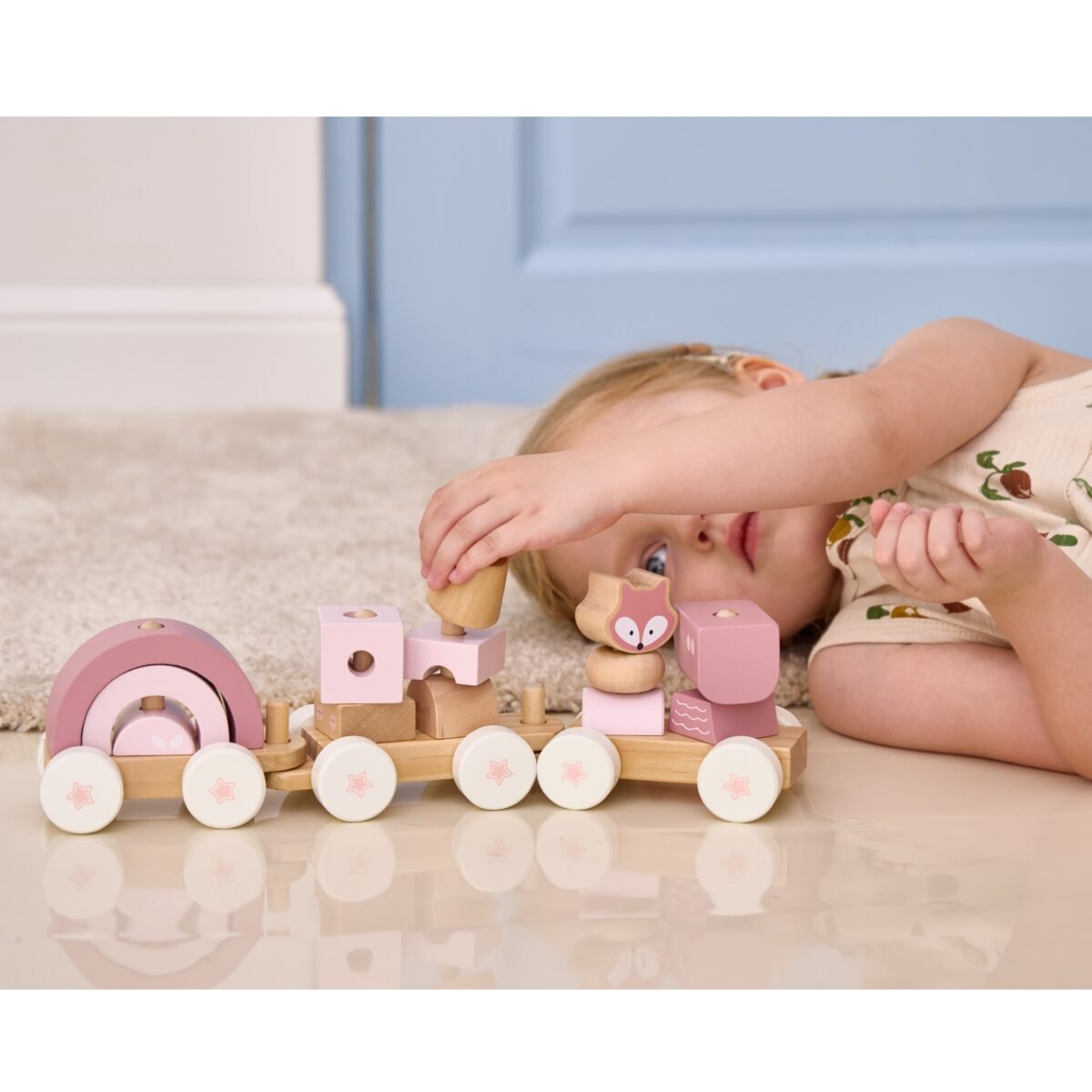 Medinis traukinukas su vagonėliais ir kaladėlėmis – Paveikslėlis 7