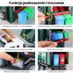 Rūšiavimo šiukšliavežis 1:10 masteliu su šiukšliadėžėmis ir kortelėmis