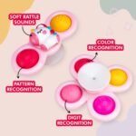 Sensoriniai paspaudžiami suktukai su siurbtukais, 3 dalių, rožiniai