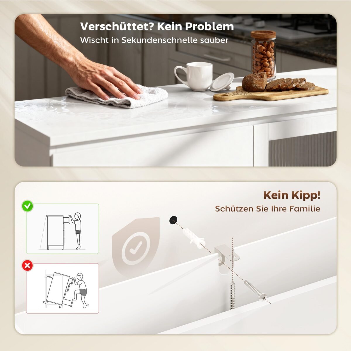 Servantė su 4 stalčiais ir 2 stiklinėmis durelėmis – Paveikslėlis 8