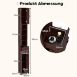 Siaura vonios spintelė su 2 durelėmis stalčiumi ir reguliuojamomis lentynomis (Ruda) – Paveikslėlis 2