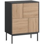 Sideboard su „Push-to-Open“ durimis ir metaliniu rėmu