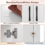 Sieninė pakabinama spintelė su 2 durelėmis ir 2 atvirais skyriais (Balta) – Paveikslėlis 4