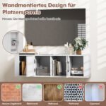 Sieninė pakabinama spintelė su 2 durelėmis ir 2 atvirais skyriais (Balta) – Paveikslėlis 5