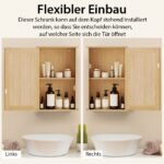 Sieninė vonios spintelė su veidrodžiu ir reguliuojama lentyna (Natūrali) – Paveikslėlis 5