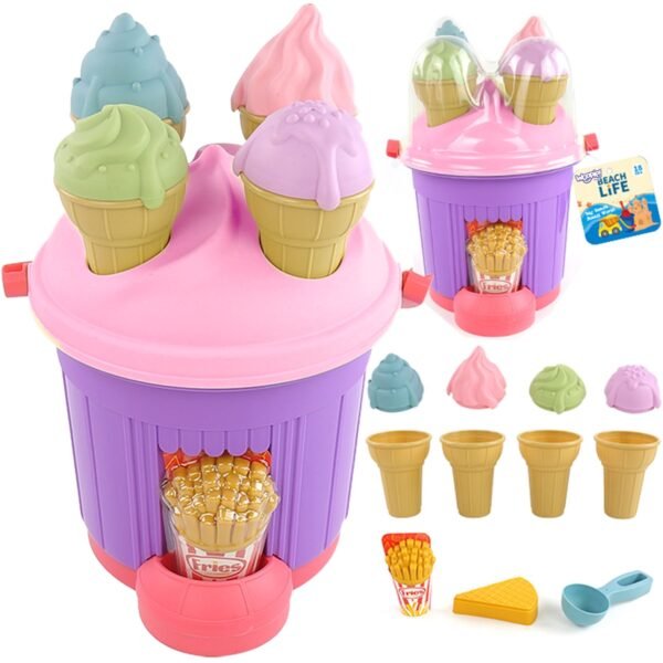 Smėlio rinkinys ledų gamybai su kibirėliu ir formelėmis