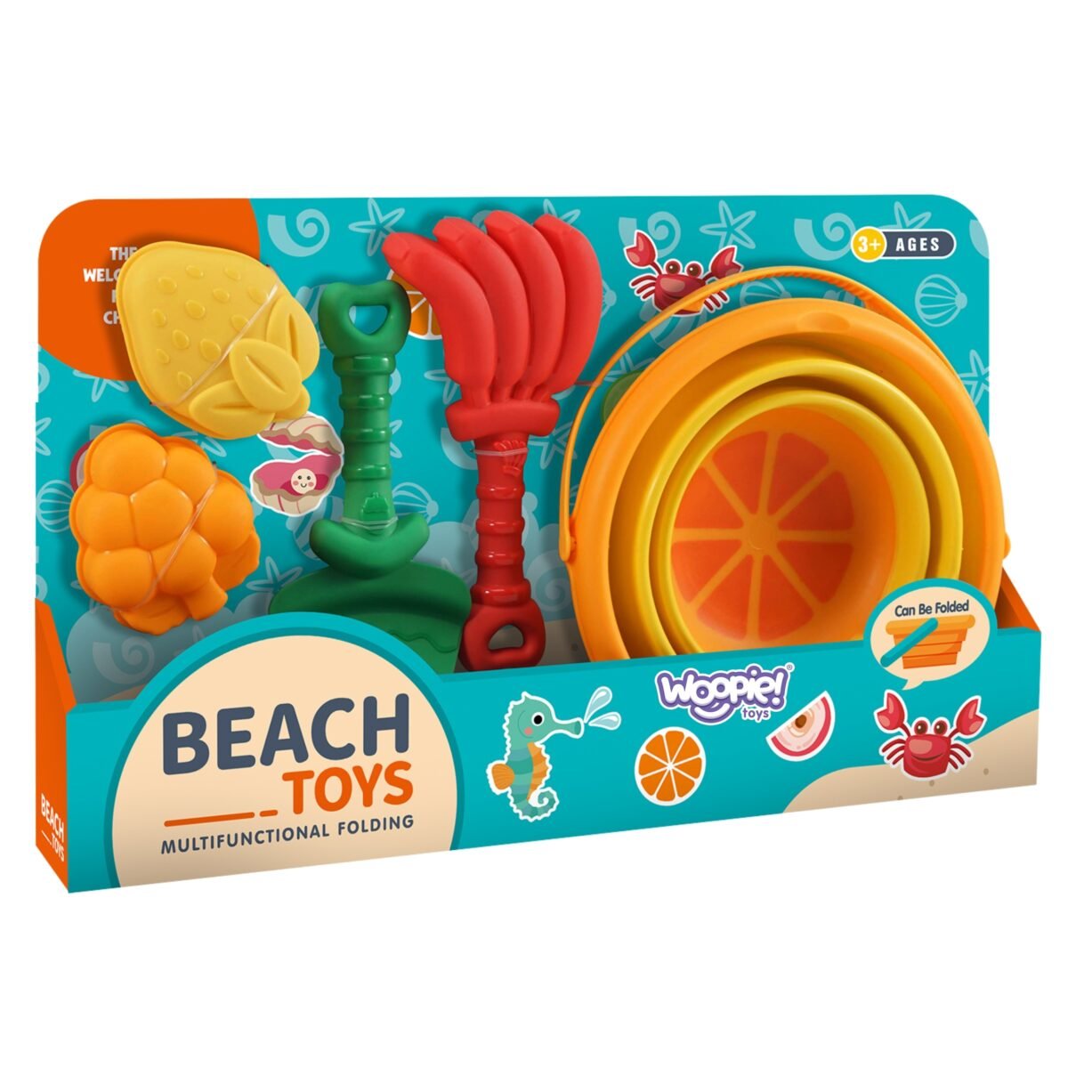 Smėlio rinkinys su sulankstomu kibirėliu ir tropinių vaisių motyvais – Paveikslėlis 3