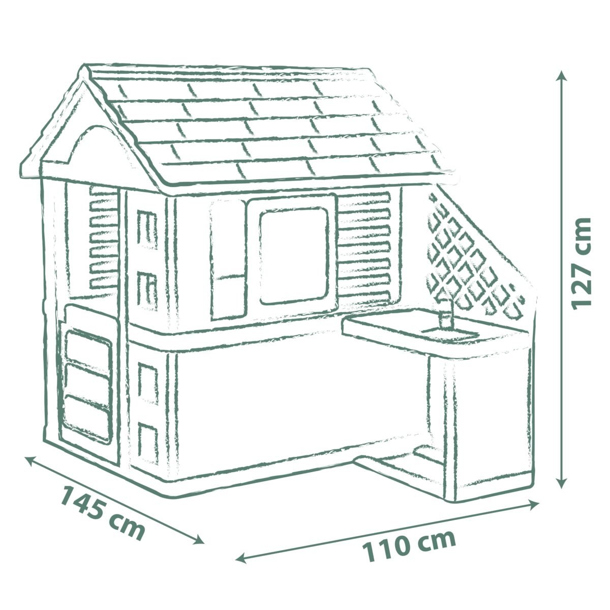 Sodo žaidimų namelis su virtuvėle ir 17 virtuvės priedų – Paveikslėlis 7