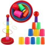Spalvingas vikrumo žiedų metimo žaidimas su stulpeliu – Paveikslėlis 4