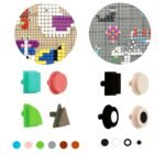 Spalvoti geometriniai kaiščiai lentoms