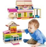 Spalvotos medinės konstravimo kaladėlės – Paveikslėlis 2