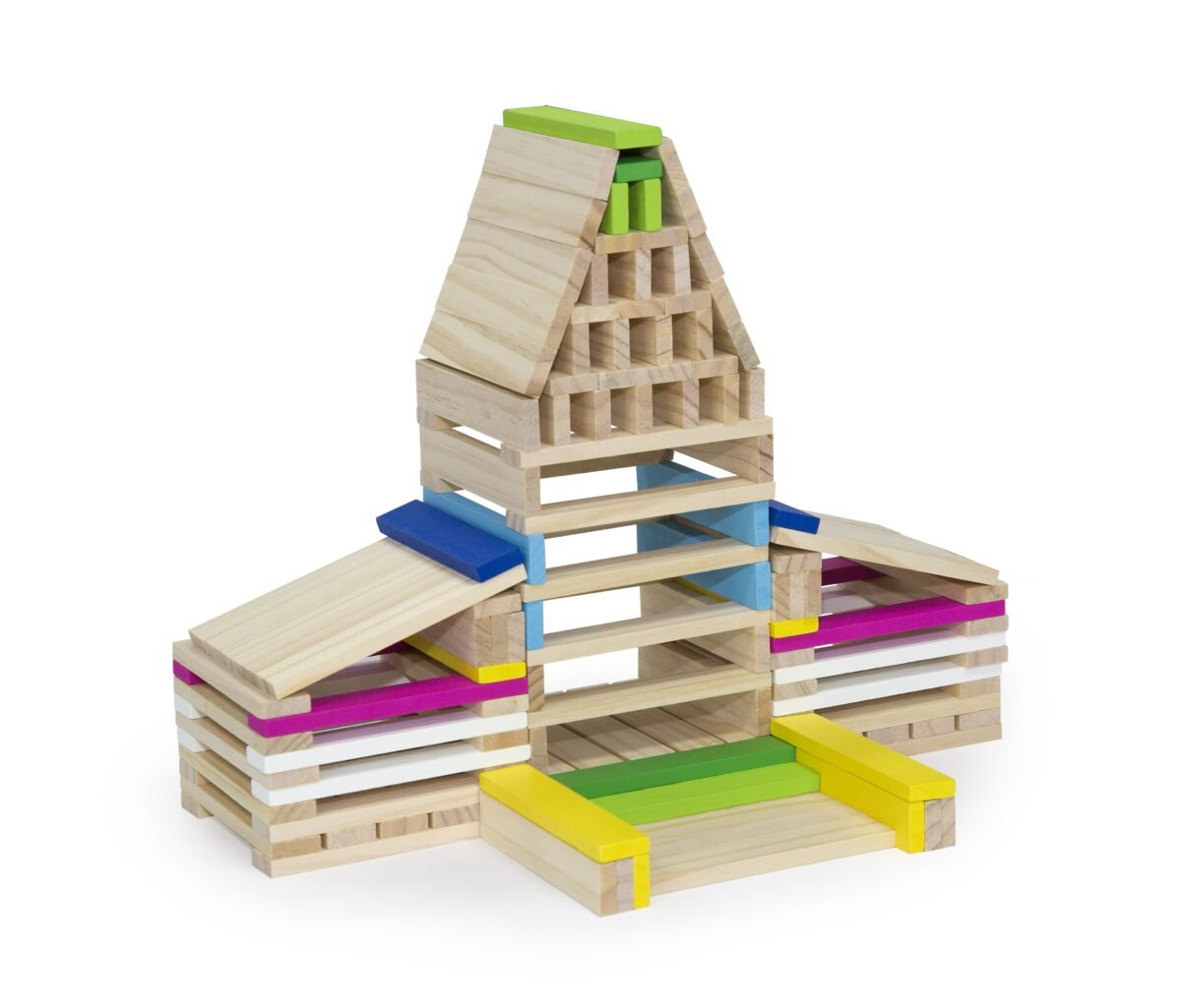 Spalvotos medinės konstravimo kaladėlės – Paveikslėlis 8