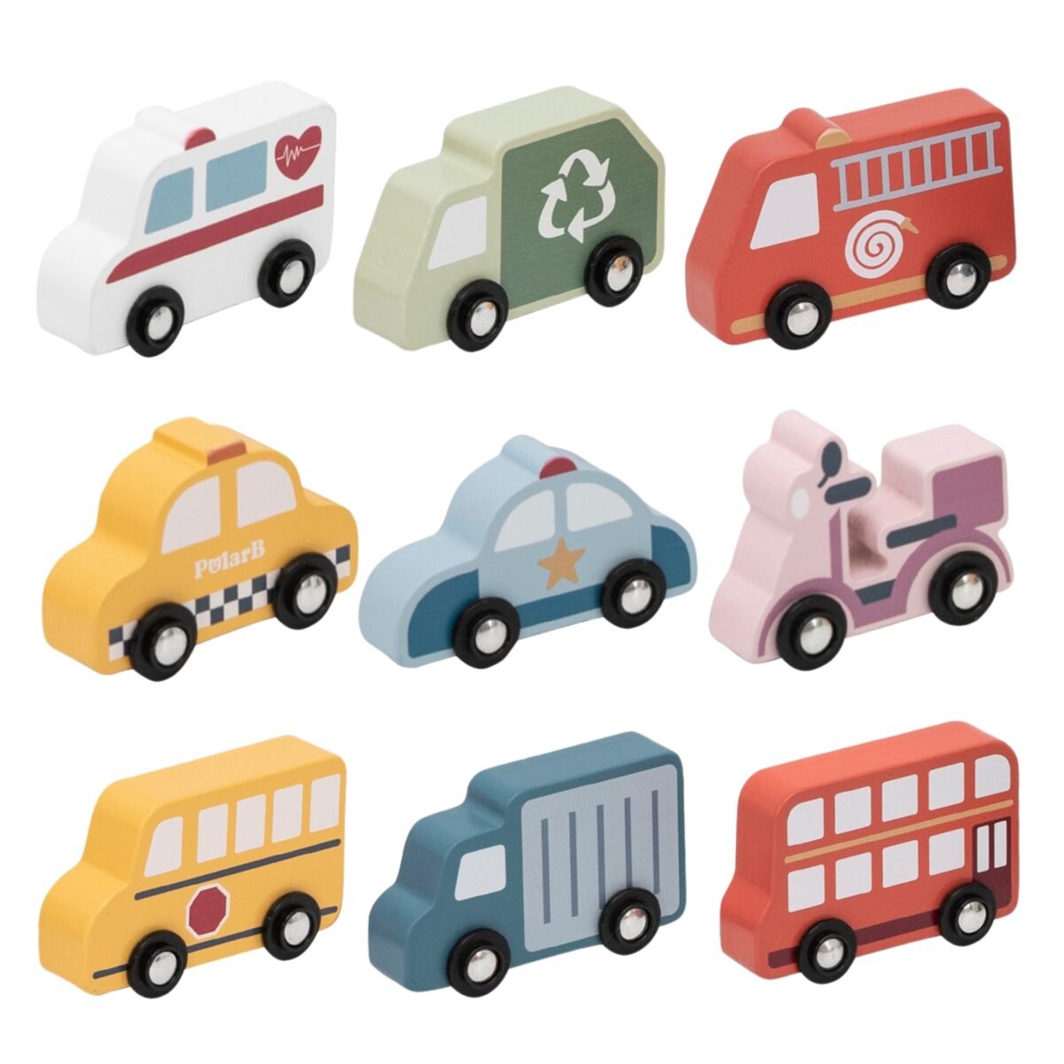 Spalvotų medinių miesto transporto priemonių 9 vnt – Paveikslėlis 6